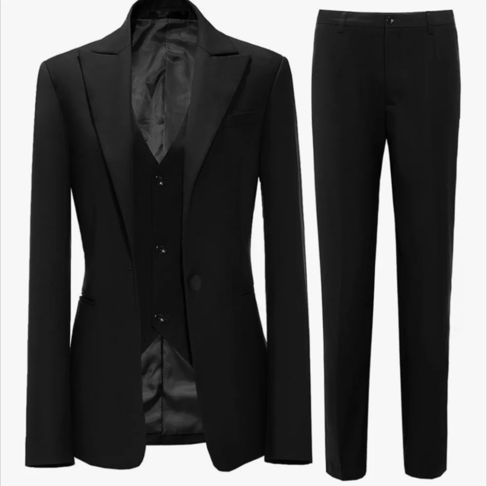 Women's Tailored 3 Piece Dress Suit In Tan - Picture 2 of 14